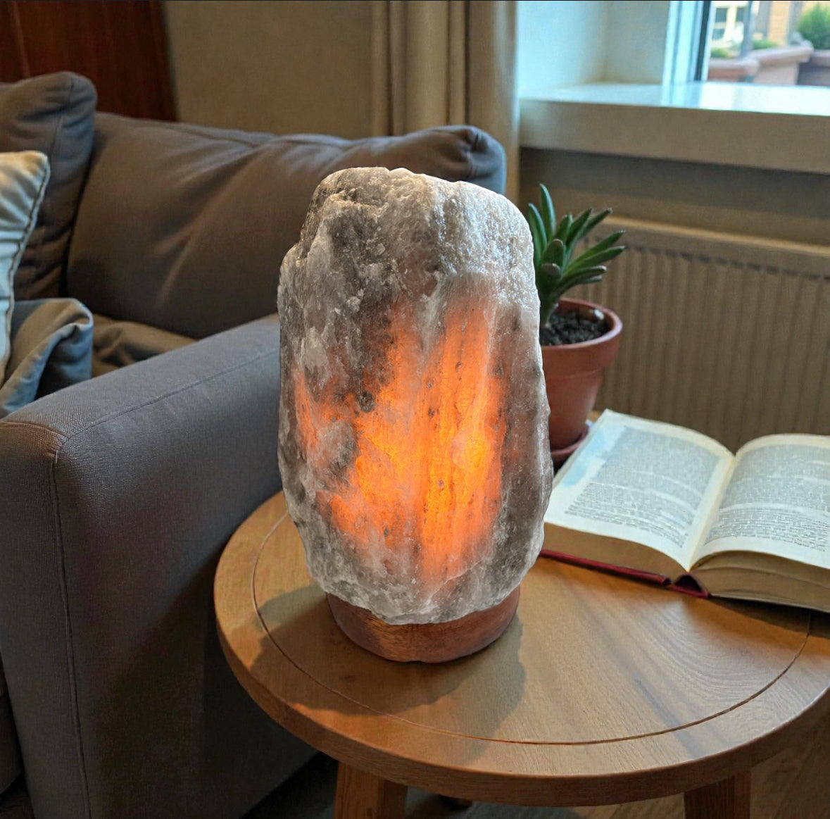 Natural Grey Salt Lamp